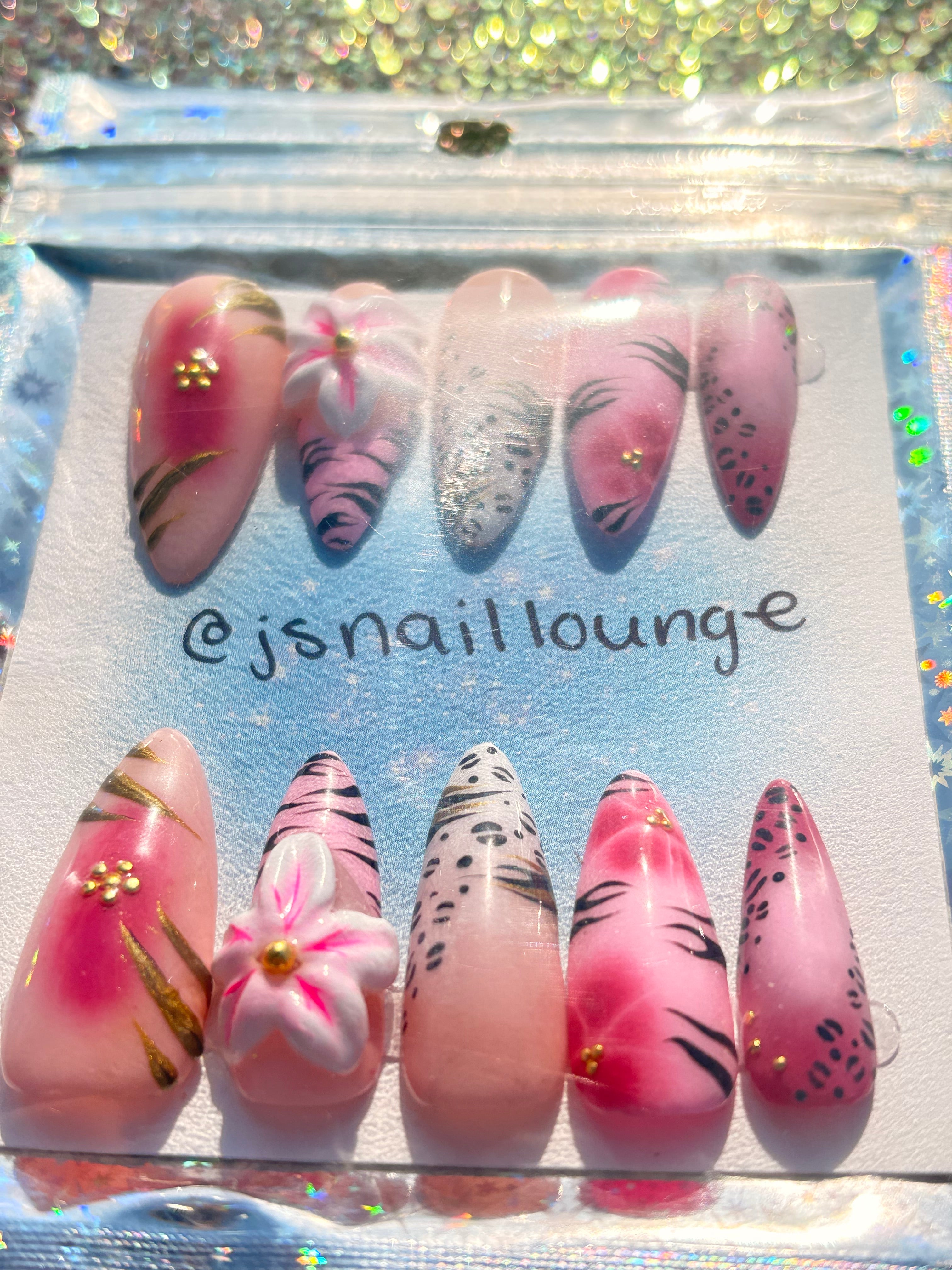 【pani】ネイルセット Fierce Fantasy | Hand-painted Press-On Gel X Nail Set – J's Nail