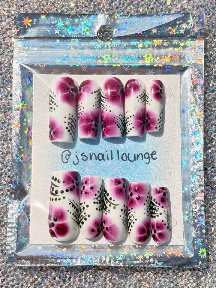 Plum Petals | Handmade Press-on Gel X Nail Set