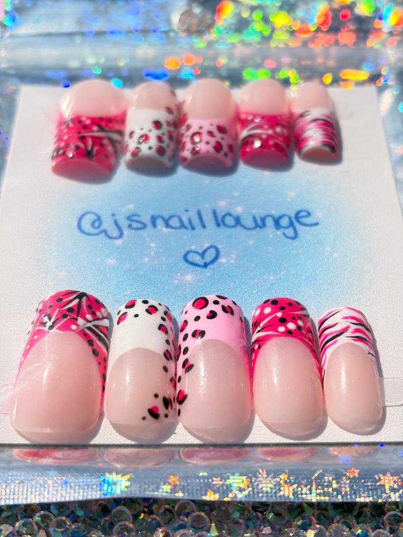 Pretty Pink Prints | Handmade Press-on Gel X Nail Set